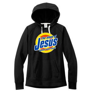 Funny The Blood Of Jesus Washes Souls Clean Detergent Women's Fleece Hoodie