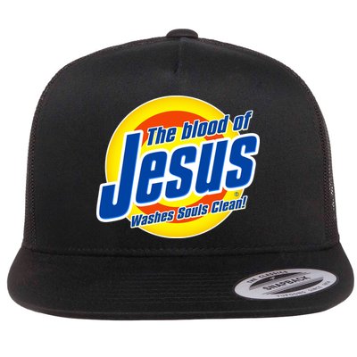 Funny The Blood Of Jesus Washes Souls Clean Detergent Flatbill Hat