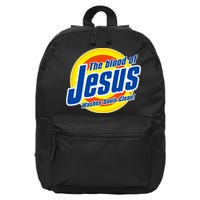 Funny The Blood Of Jesus Washes Souls Clean Detergent 16 in Basic Backpack