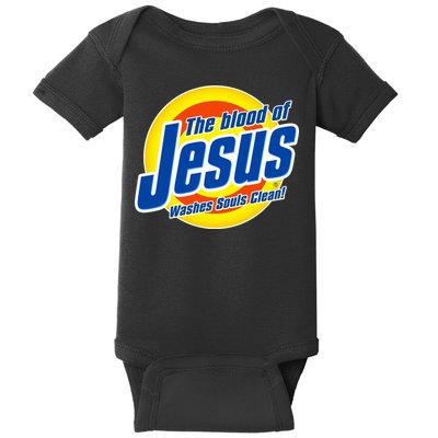 Funny The Blood Of Jesus Washes Souls Clean Detergent Baby Bodysuit