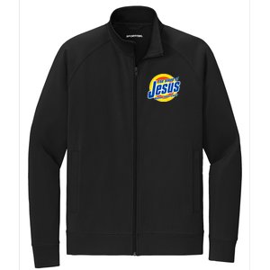 Funny The Blood Of Jesus Washes Souls Clean Detergent Stretch Full-Zip Cadet Jacket