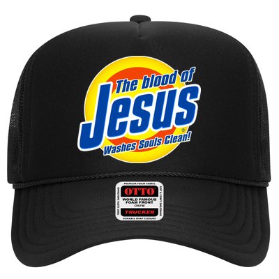 Funny The Blood Of Jesus Washes Souls Clean Detergent Trucker Hat