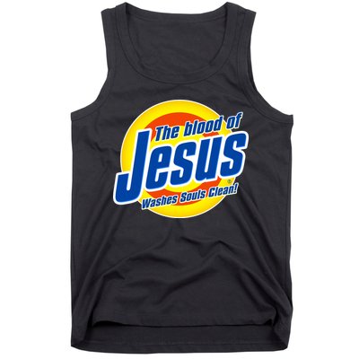 Funny The Blood Of Jesus Washes Souls Clean Detergent Tank Top