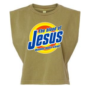 Funny The Blood Of Jesus Washes Souls Clean Detergent Garment-Dyed Women's Muscle Tee