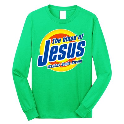 Funny The Blood Of Jesus Washes Souls Clean Detergent Long Sleeve Shirt