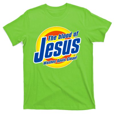 Funny The Blood Of Jesus Washes Souls Clean Detergent T-Shirt