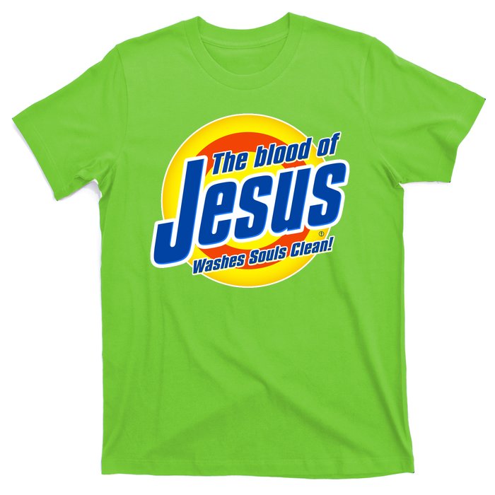 Funny The Blood Of Jesus Washes Souls Clean Detergent T-Shirt