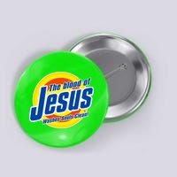 Funny The Blood Of Jesus Washes Souls Clean Detergent Button