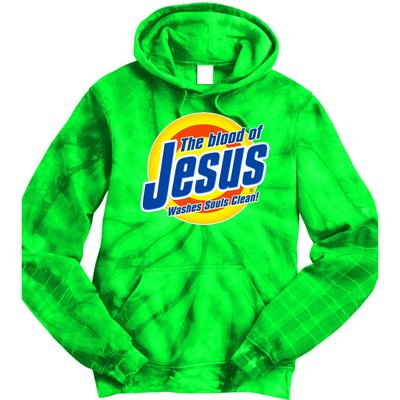 Funny The Blood Of Jesus Washes Souls Clean Detergent Tie Dye Hoodie