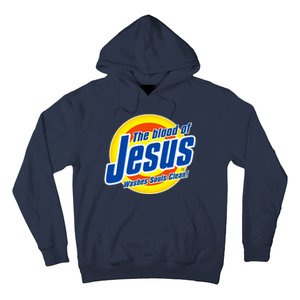 Funny The Blood Of Jesus Washes Souls Clean Detergent Hoodie