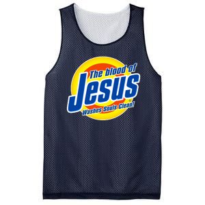 Funny The Blood Of Jesus Washes Souls Clean Detergent Mesh Reversible Basketball Jersey Tank