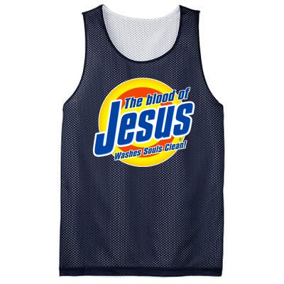 Funny The Blood Of Jesus Washes Souls Clean Detergent Mesh Reversible Basketball Jersey Tank