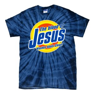 Funny The Blood Of Jesus Washes Souls Clean Detergent Tie-Dye T-Shirt