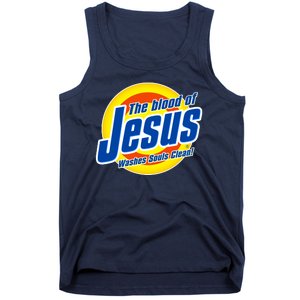 Funny The Blood Of Jesus Washes Souls Clean Detergent Tank Top