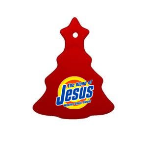 Funny The Blood Of Jesus Washes Souls Clean Detergent Ceramic Tree Ornament