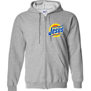 Funny The Blood Of Jesus Washes Souls Clean Detergent Full Zip Hoodie