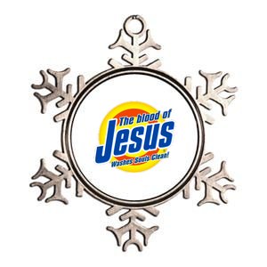 Funny The Blood Of Jesus Washes Souls Clean Detergent Metallic Star Ornament