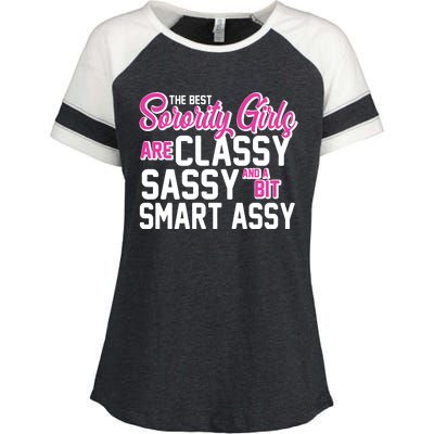 Funny The Best Sorority Girls Are Classy Sassy and bit Smart Assy Enza Ladies Jersey Colorblock Tee