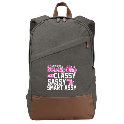 Funny The Best Sorority Girls Are Classy Sassy and bit Smart Assy Cotton Canvas Backpack