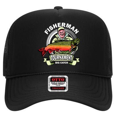 Fishing Tournament Big Catch High Crown Mesh Back Trucker Hat