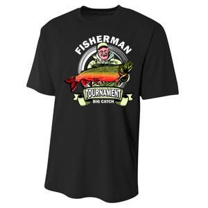 Fishing Tournament Big Catch Performance Sprint T-Shirt