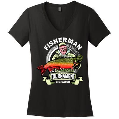 Fishing Tournament Big Catch Women's V-Neck T-Shirt