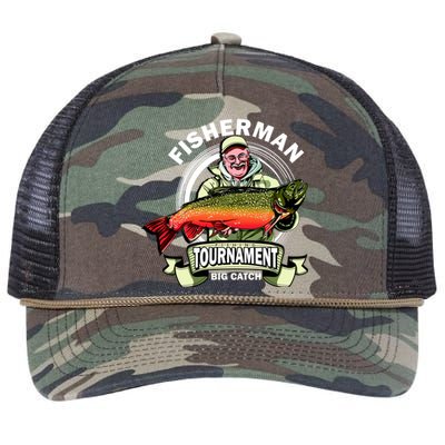 Fishing Tournament Big Catch Retro Rope Trucker Hat Cap