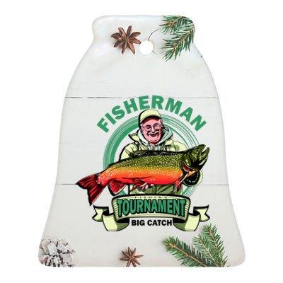 Fishing Tournament Big Catch Ceramic Bell Ornament