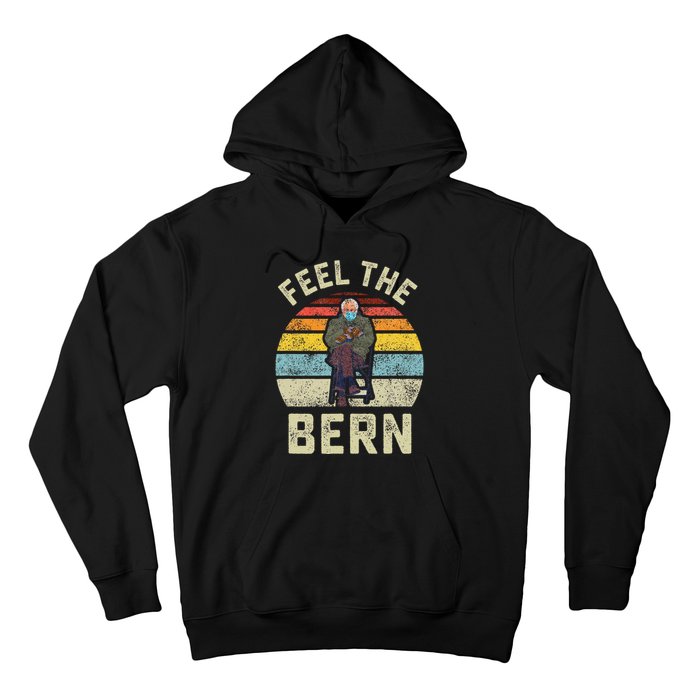 Feel The Bern Bernie Sanders Mittens Vintage Funny Meme Hoodie