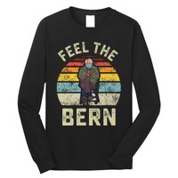 Feel The Bern Bernie Sanders Mittens Vintage Funny Meme Long Sleeve Shirt