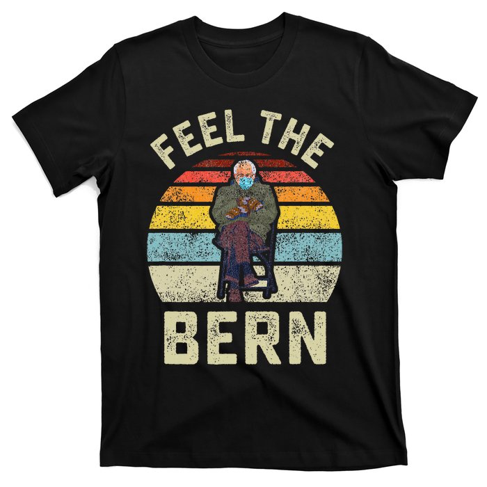 Feel The Bern Bernie Sanders Mittens Vintage Funny Meme T-Shirt