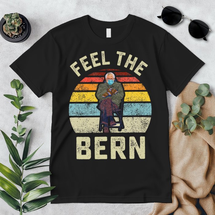 Feel The Bern Bernie Sanders Mittens Vintage Funny Meme Premium T-Shirt