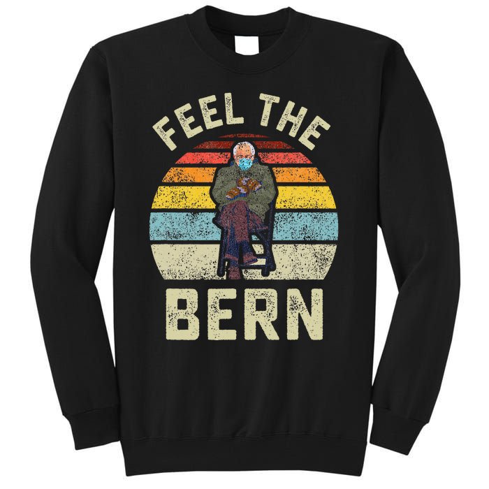 Feel The Bern Bernie Sanders Mittens Vintage Funny Meme Tall Sweatshirt