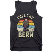 Feel The Bern Bernie Sanders Mittens Vintage Funny Meme Tank Top