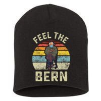 Feel The Bern Bernie Sanders Mittens Vintage Funny Meme Short Acrylic Beanie