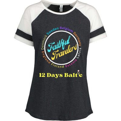 Faithful Travelers Belgium Germany Latvia England Enza Ladies Jersey Colorblock Tee