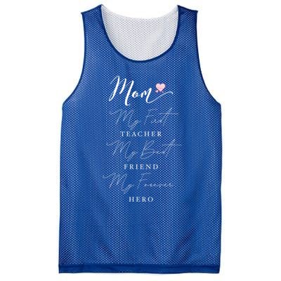 First Teacher Best Friend Forever Hero Mothers Day Birthday Gift Mesh Reversible Basketball Jersey Tank