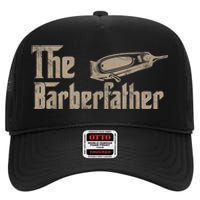 Funny The Barber Father Halloween Christmas Barber High Crown Mesh Back Trucker Hat