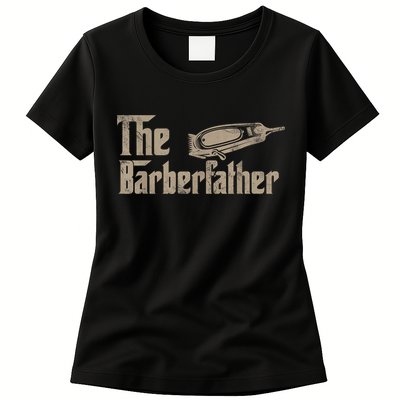 Funny The Barber Father Halloween Christmas Barber Womens T-Shirt