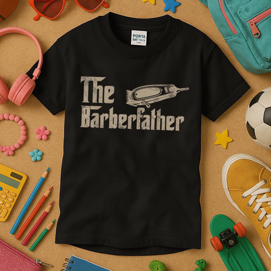 Funny The Barber Father Halloween Christmas Barber Kids T-Shirt
