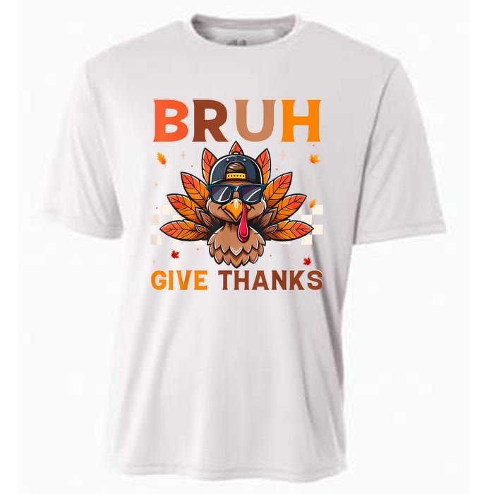 Funny Turkey Bruh Meme Thanksgiving Cooling Performance Crew T-Shirt