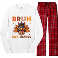 Funny Turkey Bruh Meme Thanksgiving Long Sleeve Pajama Set