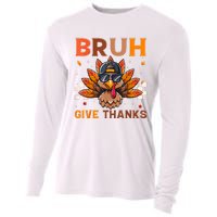 Funny Turkey Bruh Meme Thanksgiving Cooling Performance Long Sleeve Crew