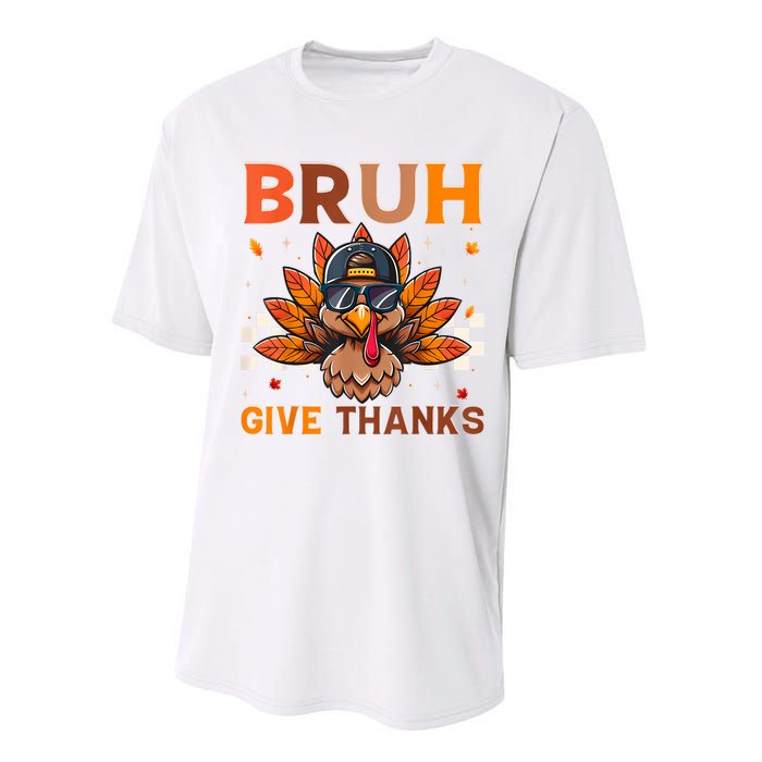 Funny Turkey Bruh Meme Thanksgiving Performance Sprint T-Shirt