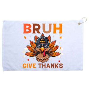 Funny Turkey Bruh Meme Thanksgiving Grommeted Golf Towel