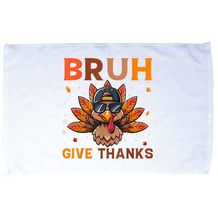 Funny Turkey Bruh Meme Thanksgiving Microfiber Hand Towel