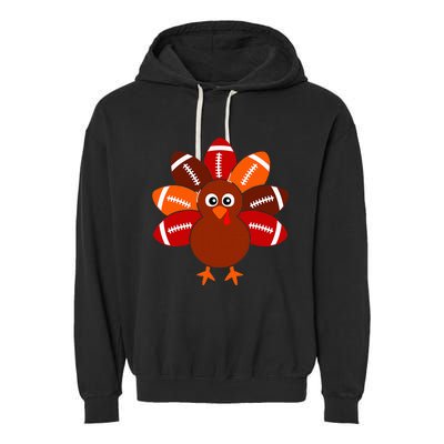 Football Turkey Balls Thanksgiving Garment-Dyed Fleece Hoodie