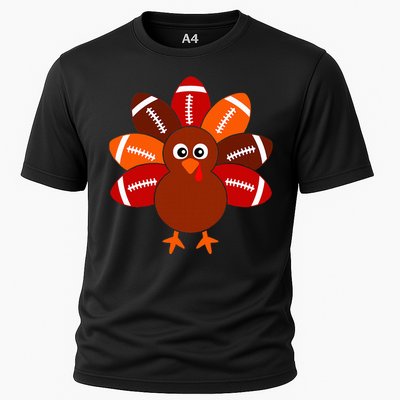 Football Turkey Balls Thanksgiving Cooling Performance Crew T-Shirt