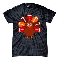 Football Turkey Balls Thanksgiving Tie-Dye T-Shirt