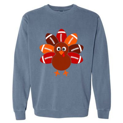 Football Turkey Balls Thanksgiving Garment-Dyed Sweatshirt